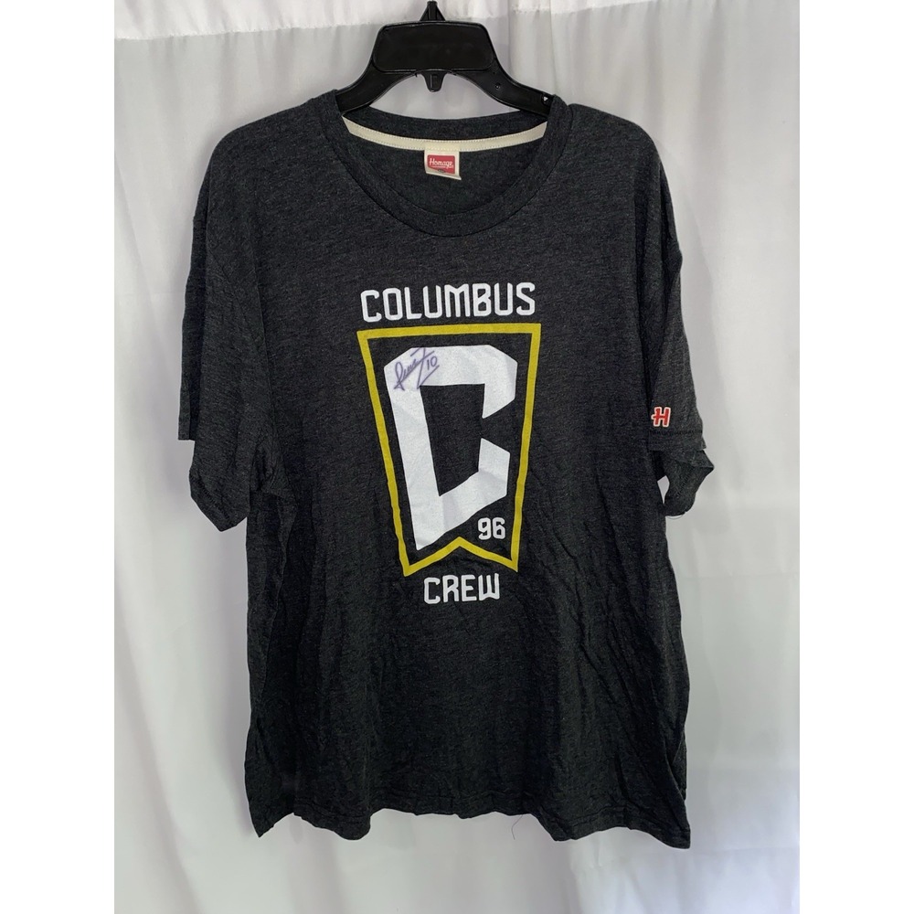 Homage Columbus Crew MLS Soccer Lucas Zelarayan Autograph‎ Signed  T Shirt XXL